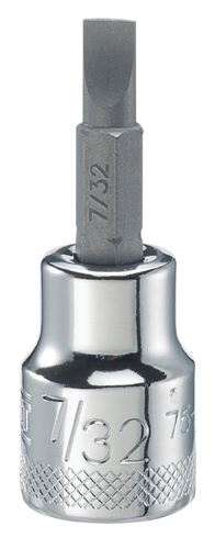 DeWALT DWMT75451OSP Slotted Screwdriver Bit Socket, 7/32 in Tip, 3/8 in Drive, Polished Chrome Vanadium