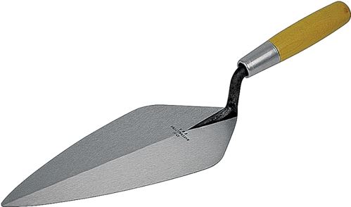 Marshalltown 33 12 Brick Trowel, 12 in L Blade, 5-1/4 in W Blade, Steel Blade, Wood Handle