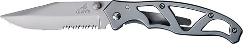 Gerber 22-48443 Folding Pocket Knife, 3.01 in L Blade, HCS Blade, 1-Blade, Silver Handle