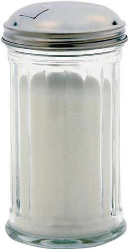 Oneida 97286 Sugar Dispenser, 12 oz Capacity, Glass/Stainless Steel, Clear