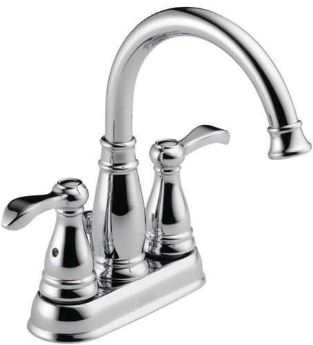 Delta Porter Series 25984LF-ECO Bathroom Faucet, 1.2 gpm, 2-Faucet Handle, Brass, Chrome Plated, Lever Handle