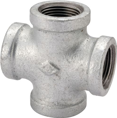 ProSource PPG180-50 Pipe Cross, 2 in, Female, Malleable Iron, 40 Schedule, 300 psi Pressure