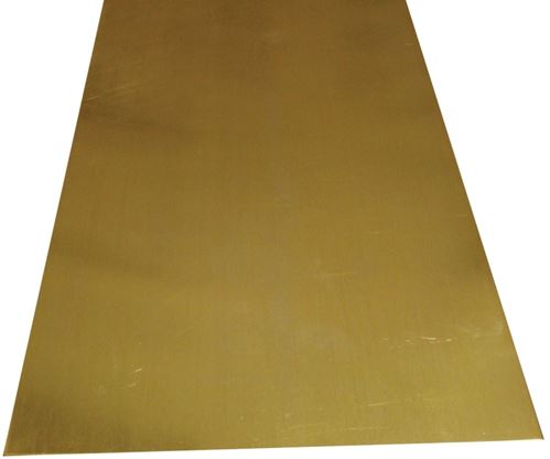 K & S 253 Decorative Metal Sheet, 20 ga Thick Material, 4 in W, 10 in L, Brass, Pack of 3
