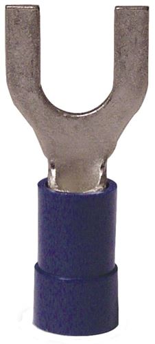 Gardner Bender 20-114 Spade Terminal, 600 V, 16 to 14 AWG Wire, #8 to 10 Stud, Vinyl Insulation, Blue