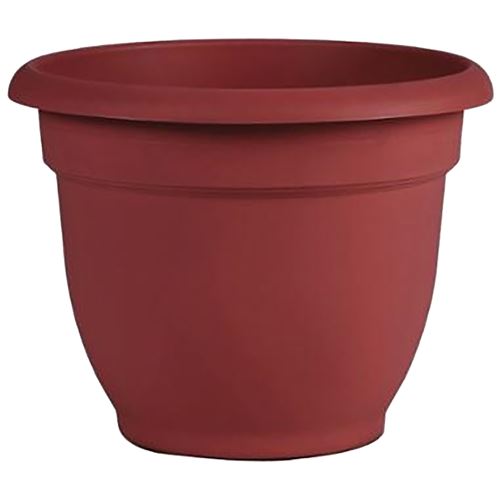 Bloem Self-Watering Planter, 3 gal Capacity, 12 in Dia 13 in Top x 7 in Base W x 12 in H, Resin, Clay Texture Amaranth