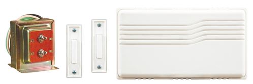 Heath Zenith SL-27102-02 Doorbell Kit, Wired, 16 V, Ding, Ding-Dong Tone, 95 dB, White