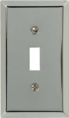 Amerelle 161T Wallplate, 4-15/16 in L, 2-7/8 in W, 1 -Gang, Steel, Polished Chrome