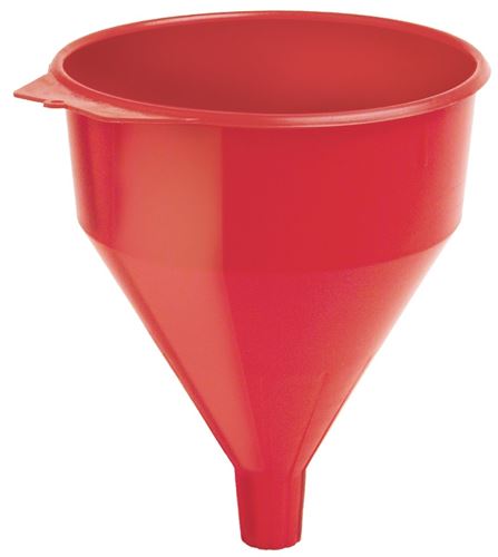 Lubrimatic 75-072 Funnel, 6 qt Capacity, Plastic, Red, 11 in H