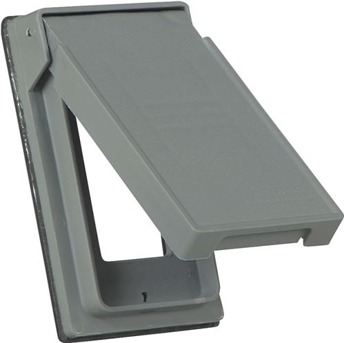 Eaton Wiring Devices S2966 Cover, 4-3/4 in L, 2-61/64 in W, Rectangular, Thermoplastic, Gray, Electro-Plated