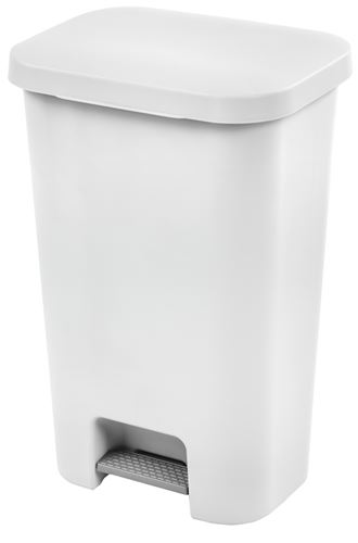 Sterilite COLORmaxx 10698004 Trash Can with Lid, 11.9 gal Capacity, Plastic, White, Textured, Step-On Lid Closure, Pack of 4