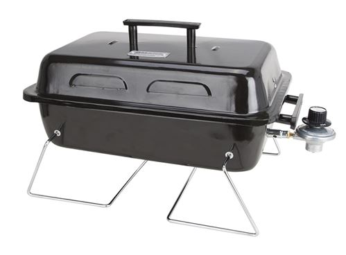 Omaha Portable Gas Grill, 1-Grate, 168 sq-in Primary Cooking Surface, Black, Steel Body