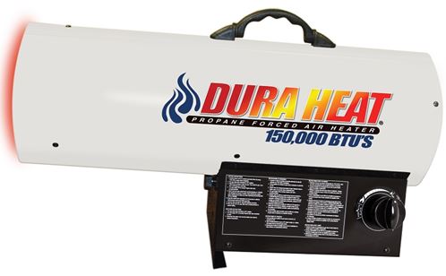 Dura Heat GFA150A Forced Air Heater, 100 lb Fuel Tank, Liquid Propane, 120000/135000/150000 Btu, 99 % Efficiency