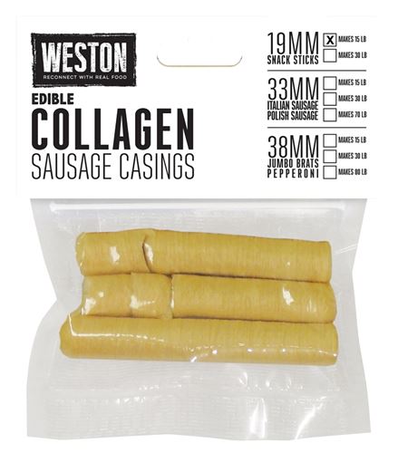 Weston 19-0111-W Collagen Sausage Casing Vacuum Bag, Clear