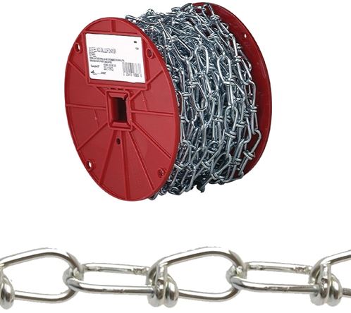 Campbell 0722027 Loop Chain, #2/0, 155 ft L, 255 lb Working Load, Low Carbon Steel, Zinc