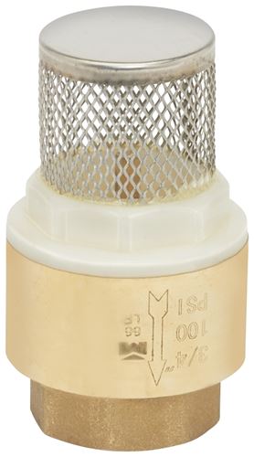 B & K ProLine Series 101-324NL Foot Valve, 3/4 in Connection, FPT, Brass Body