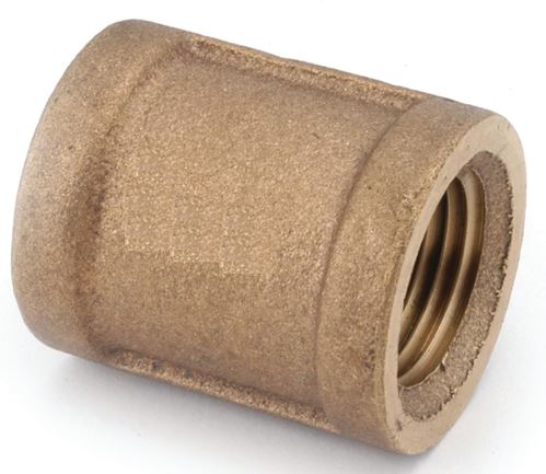 Anderson Metals 738103-02 Pipe Coupling, 1/8 in, FIPT, Brass