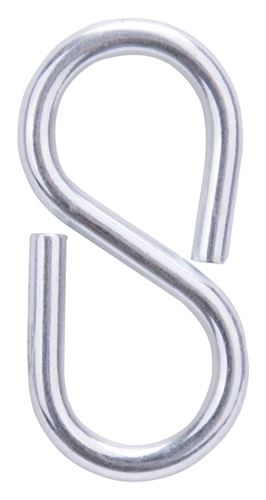 ProSource LR-375-PS S-Hook, 25 lb Working Load, 3 mm Dia Wire, Steel, Zinc, Pack of 20
