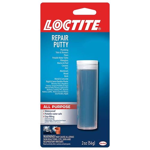 Loctite 1999131/431348 All-Purpose Repair Putty, Solid, Blue/White, 2 oz Carded Cylinder