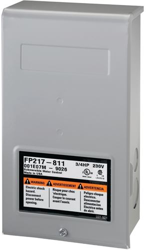 Flotec FP217-811 Control Box, 230 V, 0.75 hp, 3 -Wire, Multiple Size Electrical Knockout, NEMA 3R Enclosure