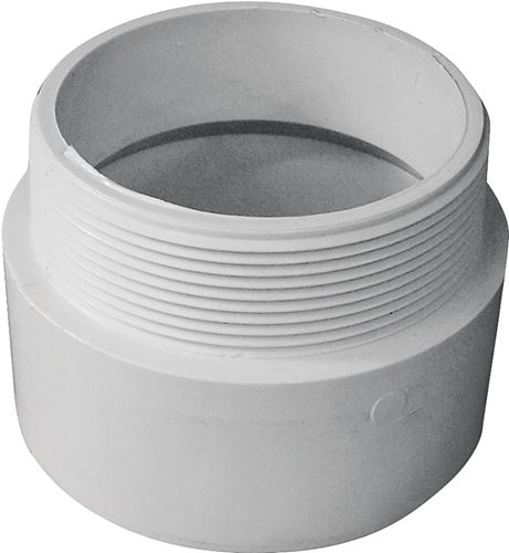 Canplas 192874 Pipe Adapter, 4 in, MNPT x Hub, PVC, White