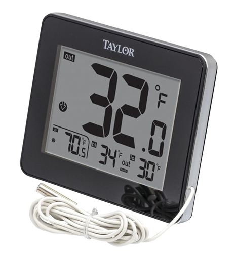 Taylor 1710 Thermometer, 2.94 in W x 2.13 in H Display, Plastic Casing