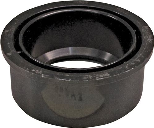 Canplas 102758BC Reducing Pipe Bushing, 4 x 2 in, Spigot x Hub, ABS, Black, 40 Schedule