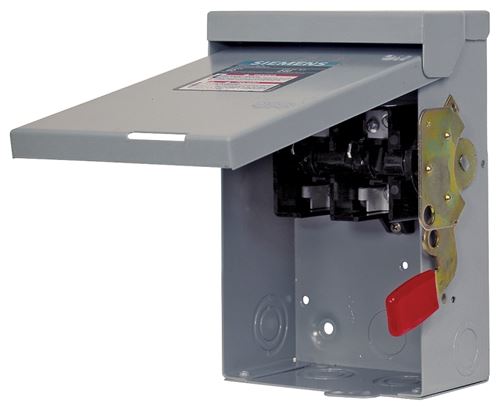 Siemens LNF222RAU Safety Switch, 2 -Pole, 60 A, 240 V, Manual Actuator, Lug Terminal, Gray