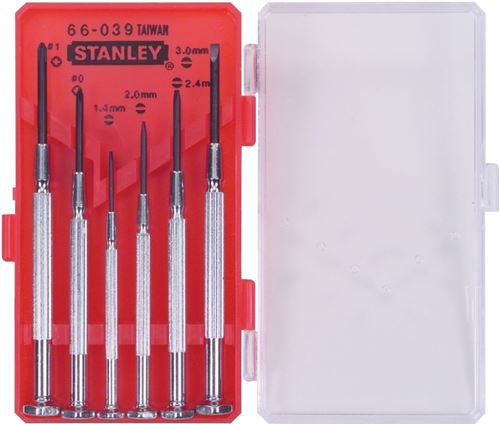 Stanley 66-039 Screwdriver Set, Steel, Blue, Red