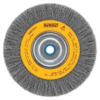 DeWALT DW4905 Wire Wheel Brush, 6 in Dia, 5/8 to 1/2 in Arbor/Shank, 0.014 in Dia Bristle, Carbon Steel Bristle