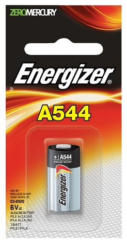 Energizer A544BPZ Zero-Mercury Battery, 6 V Battery, 178 mAh, A544 Battery, Alkaline Manganese Dioxide