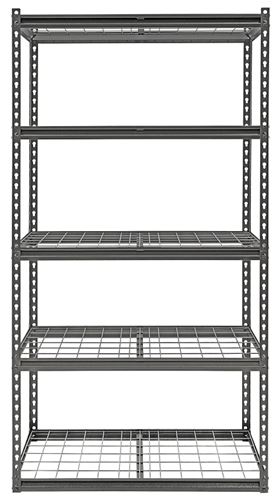 ProSource Boltless Shelving Unit with Wire Decking, 5 Levels, 36 in W x 18 in D x 72 in H