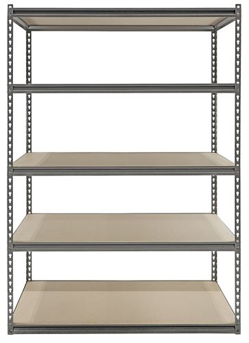 ProSource Boltless Shelving Unit with Particle Boards, 5 Levels, 48 in W x 24 in D x 72 in H