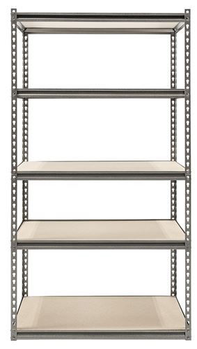 ProSource Boltless Shelving Unit with Particle Boards, 5 Levels, 36 in W x 18 in D x 72 in H