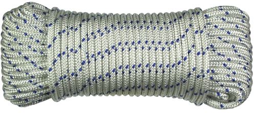 Ben-Mor 60012 Rope, 1/4 in, 100 ft L, Polyester, Blue/White, Pack of 6