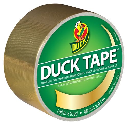 Duck 280748 Duct Tape, 10 yd L, 1.88 in W, Vinyl Backing, Gold