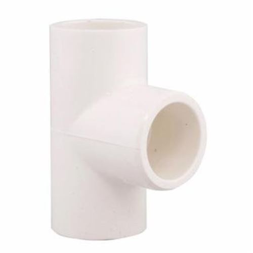 IPEX 435801 Reducing Pipe Tee, 1-1/2 x 1-1/2 x 3/4 in, Slip x Slip x Slip, PVC, White, SCH 40 Schedule