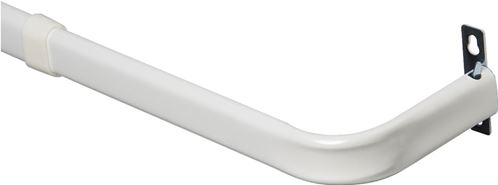 Kenney KN527 Curtain Rod, 1 in Dia, 48 to 86 in L, Steel, White