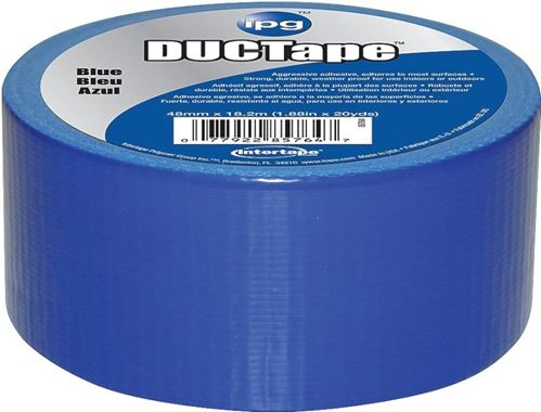 IPG 6720BLU Duct Tape, 20 yd L, 1.88 in W, Polyethylene-Coated Cloth Backing, Blue