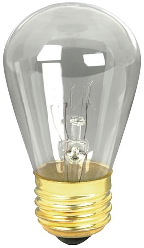 Feit Electric 11S14/4-130 Incandescent Bulb, 11 W, S14 Lamp, E26 Medium Lamp Base, 40 Lumens, 2700 K Color Temp, Pack of 6