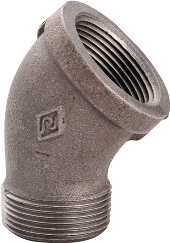 Prosource B121 32 Street Pipe Elbow, 1-1/4 in, FIP x MIP, 45 deg Angle, Malleable Iron, SCH 40 Schedule