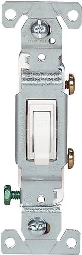 Eaton Wiring Devices C1301-7W Toggle Switch, 15 A, 120 V, Push-In Terminal, 5-20R, Polycarbonate Housing Material