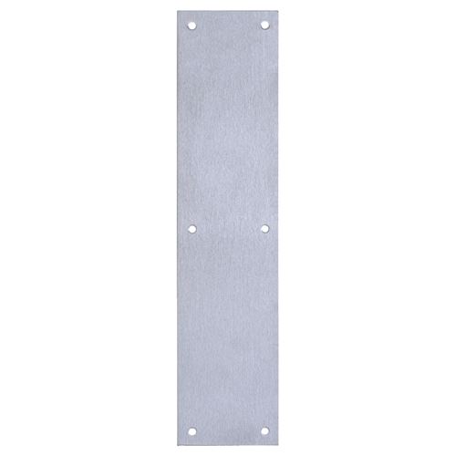 Tell Manufacturing DT100072 Push Plate, Aluminum/Steel, Satin, 15 in L, 3-1/2 in W, 0.05 ga Thick