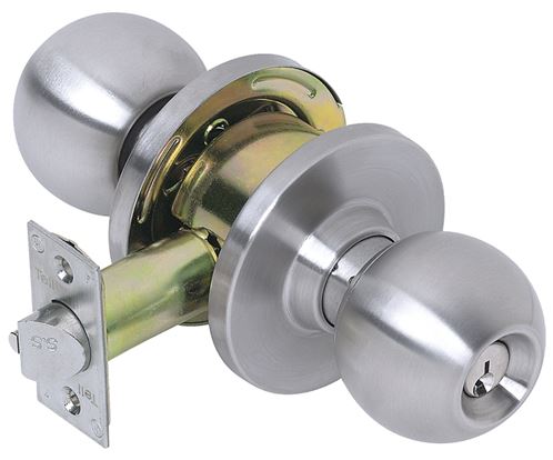 Tell Manufacturing Empire Series CL100008 Entry Ball Knob, Steel, Satin Chrome