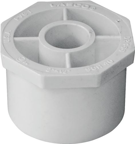 IPEX 435657 Reducing Bushing, 2 x 1/2 in, Spigot x Socket, White, SCH 40 Schedule, 150 psi Pressure