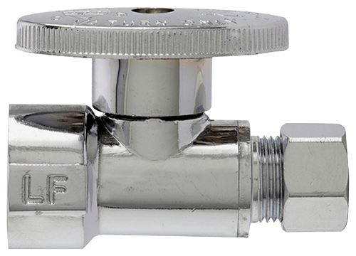 Plumb Pak PP20053LF Shut-Off Valve, 1/2 x 3/8 in Connection, FIP x Compression, Brass Body