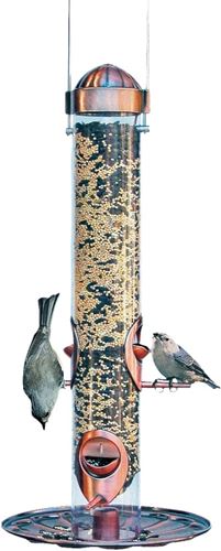 Perky-Pet 385-2 Wild Bird Feeder, 17 in H, Copper, 1.8 lb, Plastic, Clear, Antique Copper, Hanging/Pole Mounting, Pack of 2