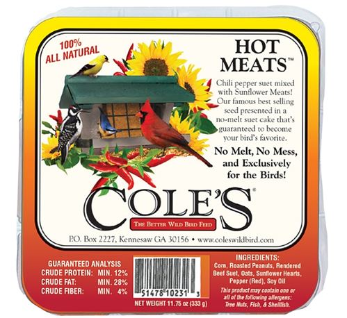 Cole's Hot Meats HMSU Suet Cake, 11.75 oz, Pack of 12