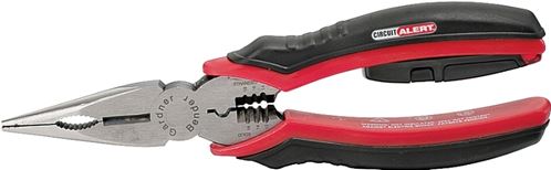 Gardner Bender Circuit Alert Series GPT-80 Nose Plier, 8 in OAL, 2-1/4 in Jaw Opening, Black/Red Handle, Comfort-Grip Handle