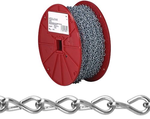 Campbell AW080-1227N Jack Chain, #12, 200 ft L, Steel, Zinc, 29 lb Working Load