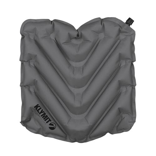 Klymit V Seat 12VSGR01B Seat Cushion, 14-1/2 in OAL, 13-1/2 in OAW, 1-1/2 in OAH, 75D Polyester Seat, Gray Seat